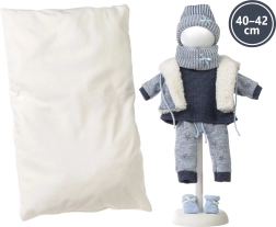 Llorens drabužėliai lėlei New Born 40–42 cm, 6 dalių rinkinys su dvipuse pagalve