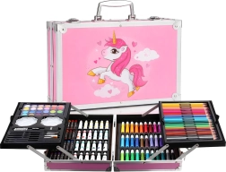 RENEW FORCE Pony Children's Art Set with Unicorn Motif, 145 Pieces