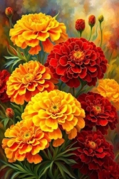 Tapyba pagal skaičius – gėlės, 40 × 50 cm ant drobės