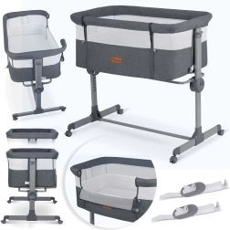 Nukido bedside travel cot for babies with mattress