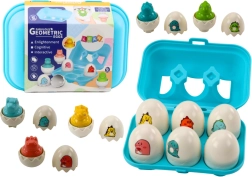 Spalvingas šešių geometrinių dinozaurų kiaušinių rinkinys