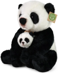 Pliušinis panda su jaunikliu 27 cm, draugiška aplinkai