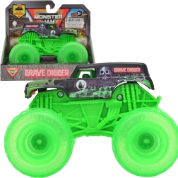 Monster Jam automobilis su apšviestais ratais 1:43 GRAVE DIGGER