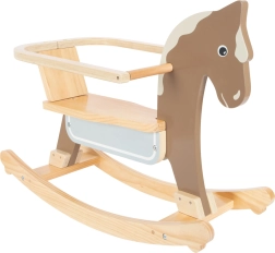 Wooden rocking horse with guard small foot
