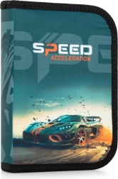 Vieno skyriaus mokyklinis penalas su automobilio motyvu Oxybag