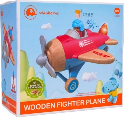 Medinis raudonas lėktuvas su šviesomis ir garsais