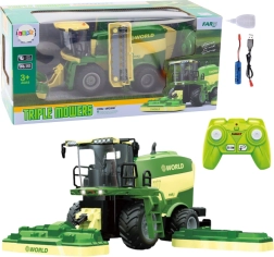 Linksmasis nuotoliniu būdu valdomas RC kombainas su pjaunamąja ir garo efektu