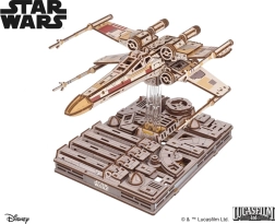 Ugears Star Wars X-Wing Luke Skywalker naikintuvas medinė 3D mechaninė dėlionė