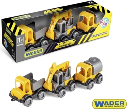 Statybinių automobilių rinkinys Kid Cars 3 vnt., plastikas, 10 cm, WADER
