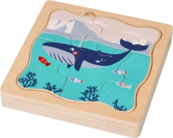 Medinė sluoksniuota dėlionė Arkties gyvūnai