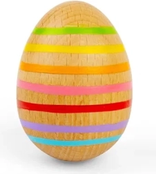 Bigjigs Toys medinis muzikinis kiaušinis – dryžuotas