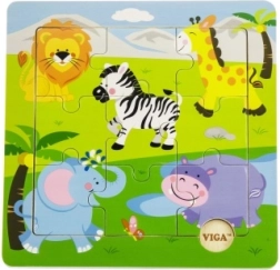 Wooden Safari Puzzle for Kids 18m+