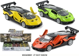 Metalinis automobilis 1:32 su atgaliniu įtempimu ir šviesomis