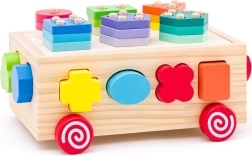 Wooden Cart with Shape Sorter and Blocks 3 in 1