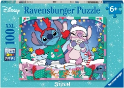 Dėlionė 100 dalių DISNEY Stitch Kalėdos