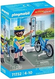 Action Heroes policijos dviračių patrulis su e‑dviračiu PLAYMOBIL