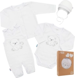 Kūdikių rinkinys į gimdymo namus New Baby Sweet Bear baltas 62 (3–6 mėn.)