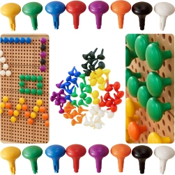 Masterkidz jumbo smeigtukai STEM lentelei, 64 vnt. – 8 spalvos