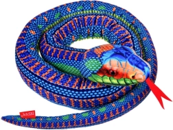 Realistic plush toy blue snake 180 cm