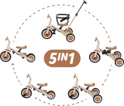 Petite&Mars multifunctional 5-in-1 tricycle Turbo Desert Sand
