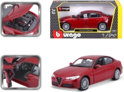 Metalinis automobilio modelis Bburago 1:24 Alfa Romeo Giulia raudonas