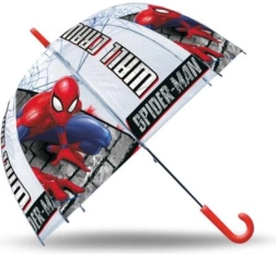 Vaikiškas automatinis skaidrus skėtis SPIDERMAN 48 cm