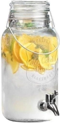 Glass beverage dispenser with tap 4 l
