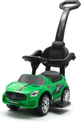 Vaikiškas stumdukas su garsais ir tėvų valdymo rankena BABY MIX Racer – žalias