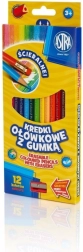 Astra trikampiai spalvoti pieštukai 12 vnt.