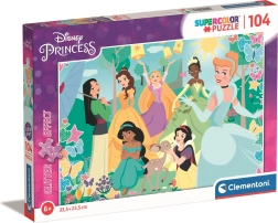 Clementoni blizgios dėlionės Disney princesės sode, 104 dalys