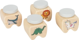 Medinės dėžutės pieniniams dantukams small foot – rinkinys 4 vnt.
