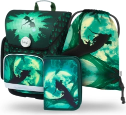 Mokyklinis rinkinys BAAGL Ergo Drakonas: aktovė, penalas, maišelis