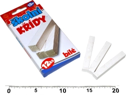 Baltos mokyklinės kreidos, 12 vnt.