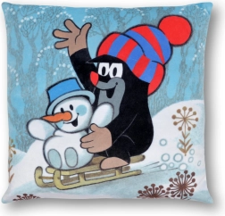 Moravská ústředna cushion Little Mole and winter 30 × 30 cm - 1 piece