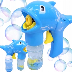 Muilo burbulų pistoletas delfinas su talpykla ir 2 užpildais