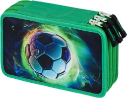 Trijų skyrių mokyklinis penalas Futbolo kamuolys