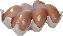 Dekoratyviniai plastikiniai kiaušiniai rudi 6 cm, 6 vnt.