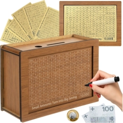 Medinė motyvacinė taupyklė RUHHY su tikslų kortelėmis