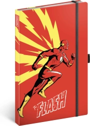 Linijinis užrašų sąsiuvinis THE FLASH su gumyte ir pieštuko laikikliu