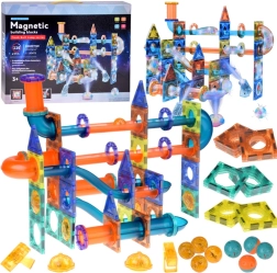 Light-Up Magnetic 3D Building Set – Magnetic Marble Run Set, 116 Pieces