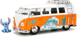 Stitch figūrėlė 4 cm ir Volkswagen T1 modelis 1:24 nuo Jada Toys