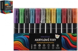 Akriliniai metaliniai žymekliai, 12 vnt., universaliam naudojimui