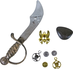 Vaikų piratų rinkinys – kardas, akių raištis ir priedai