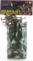 Plastikiniai kareivėliai su tanku