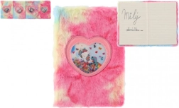 Pliušinis vaivorykštinis užrašų knygelė su vienaragiu, įvairūs motyvai