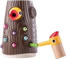 WOODY Wooden Magnetic Woodpecker Game – Pulling Out the Worms