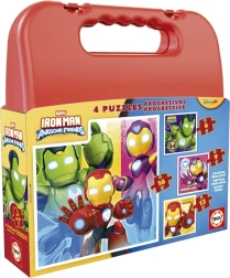 Dėlionė lagaminėlyje IRON MAN 4 viename (6, 9, 12, 16 dalių)