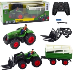 RC traktorius su priekaba ir šakėmis 2,4 GHz