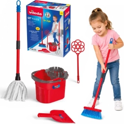 Vileda For Kids vaikiškas valymo rinkinys su šluota, kibirėliu ir šluotele