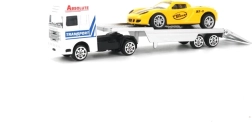Užvedamas vilkikas su automobiliuku – metalinis transporteris